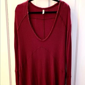 Free People maroon tunic, size M.